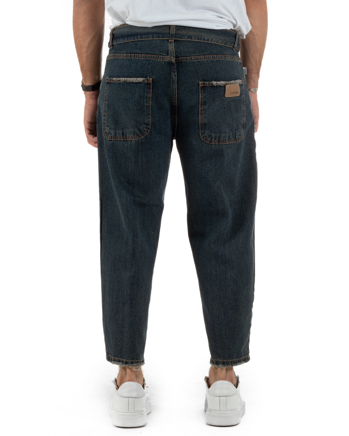 Jeans uomo carrot fit basic cintura denim sabbiato BlackSunday JS1216A