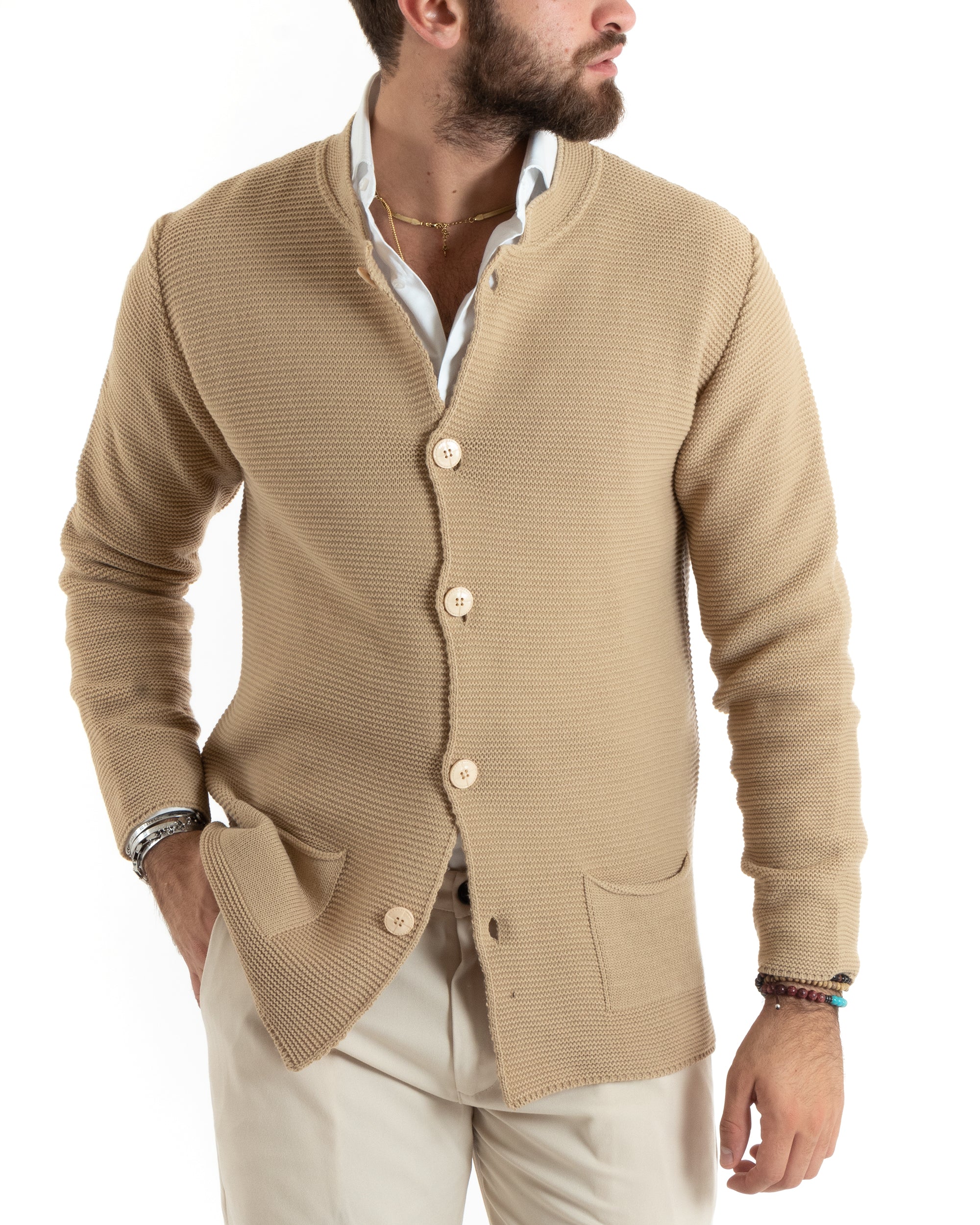 Cardigan collo 2025 alto uomo