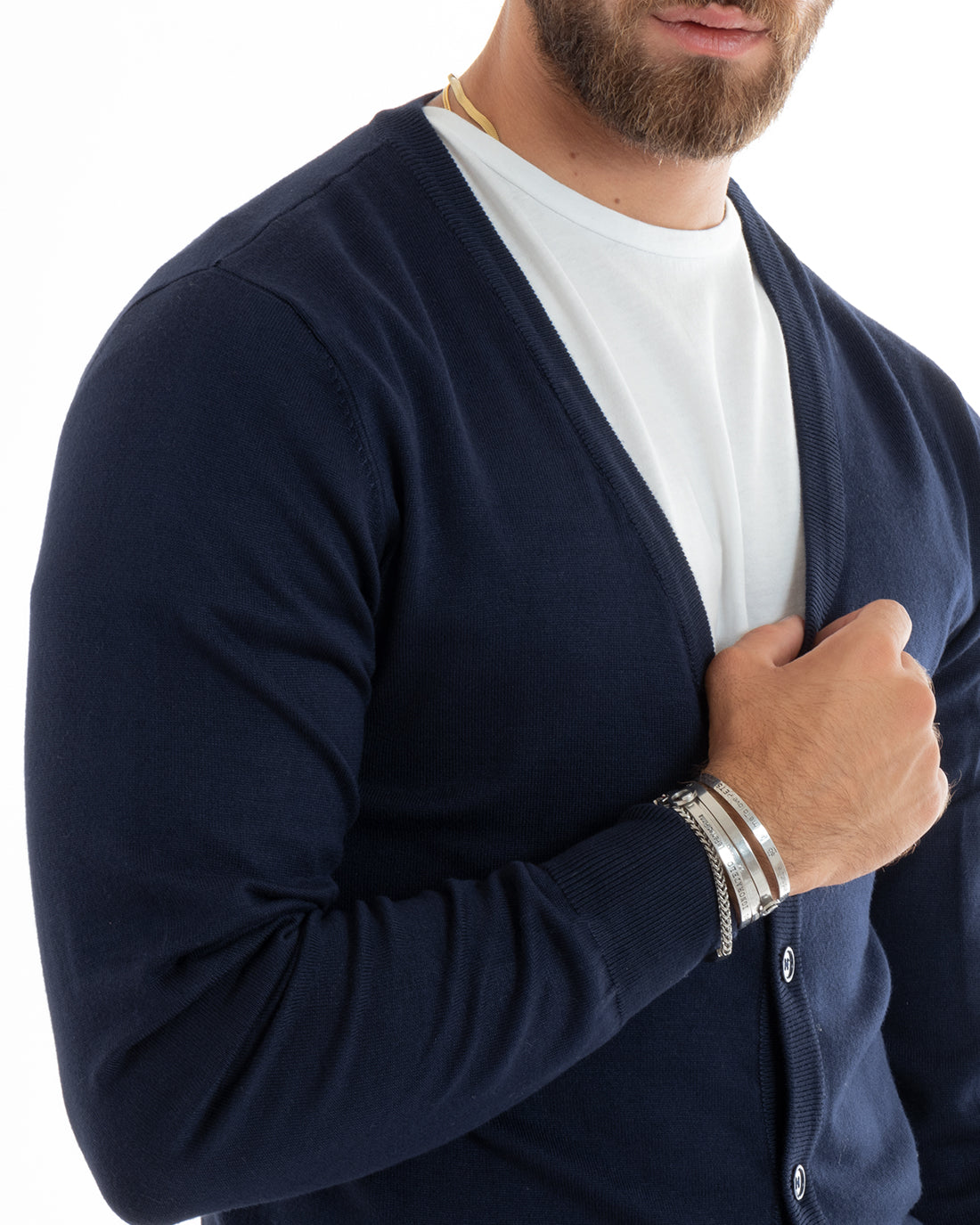 Cardigan Uomo In Lana Maglia Perlata - Elegante E Confortevole Per Tutte Le Occasioni - Foto 6