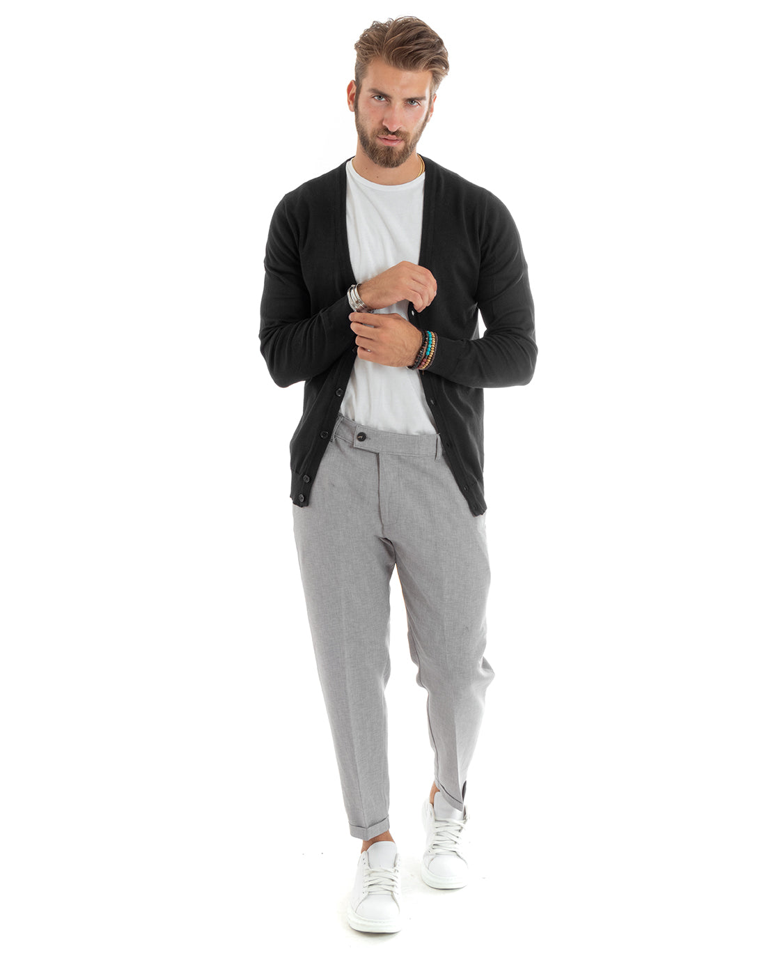 Giacca Nera Abbinamento Con Pantaloni Grigi Giacca Uomo Giacca