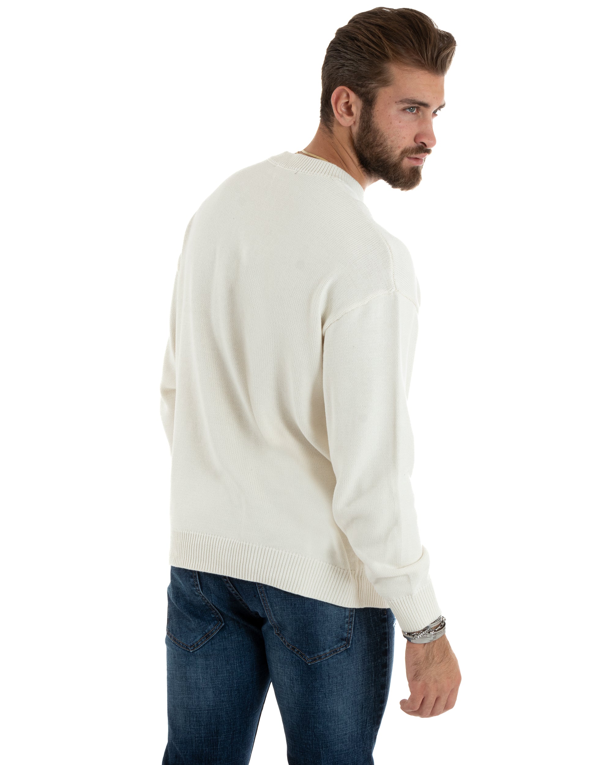 V2 Felpa Girocollo Felpata Con Stampa TEDDY23 Bianco Prezzo 0,00