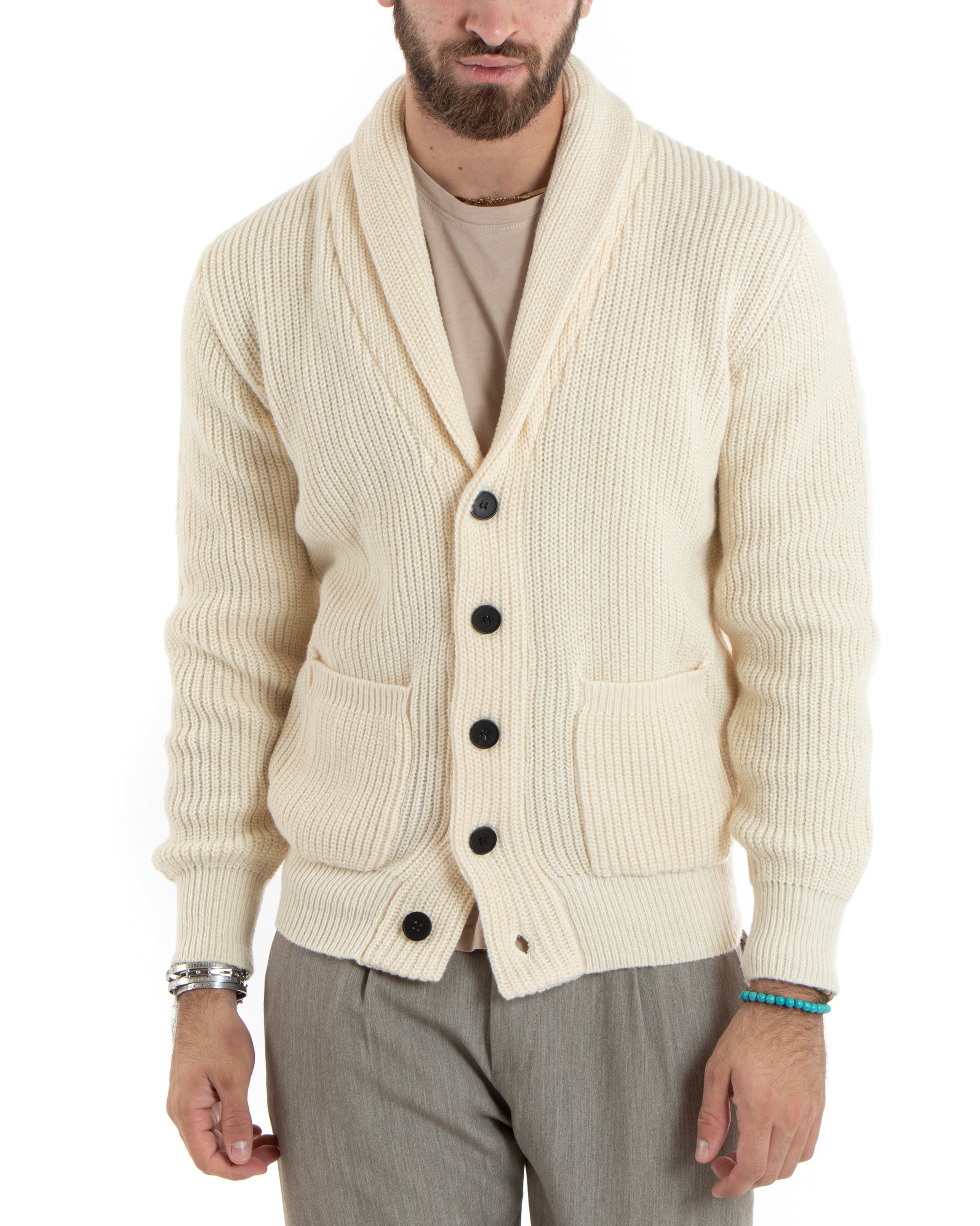 Maglioni Con Bottoni Cardigan Uomo In Maglia Con Bottoni Collo A