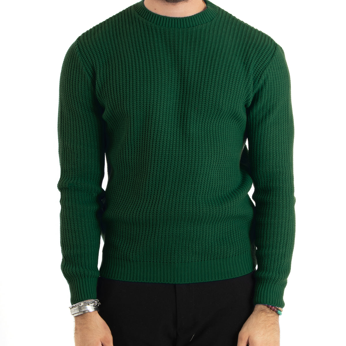 Pull Femme GURU 100% Laine Verte Militaire Taille S - Neuf Sans étiquette, Col Bateau, Manches Longues