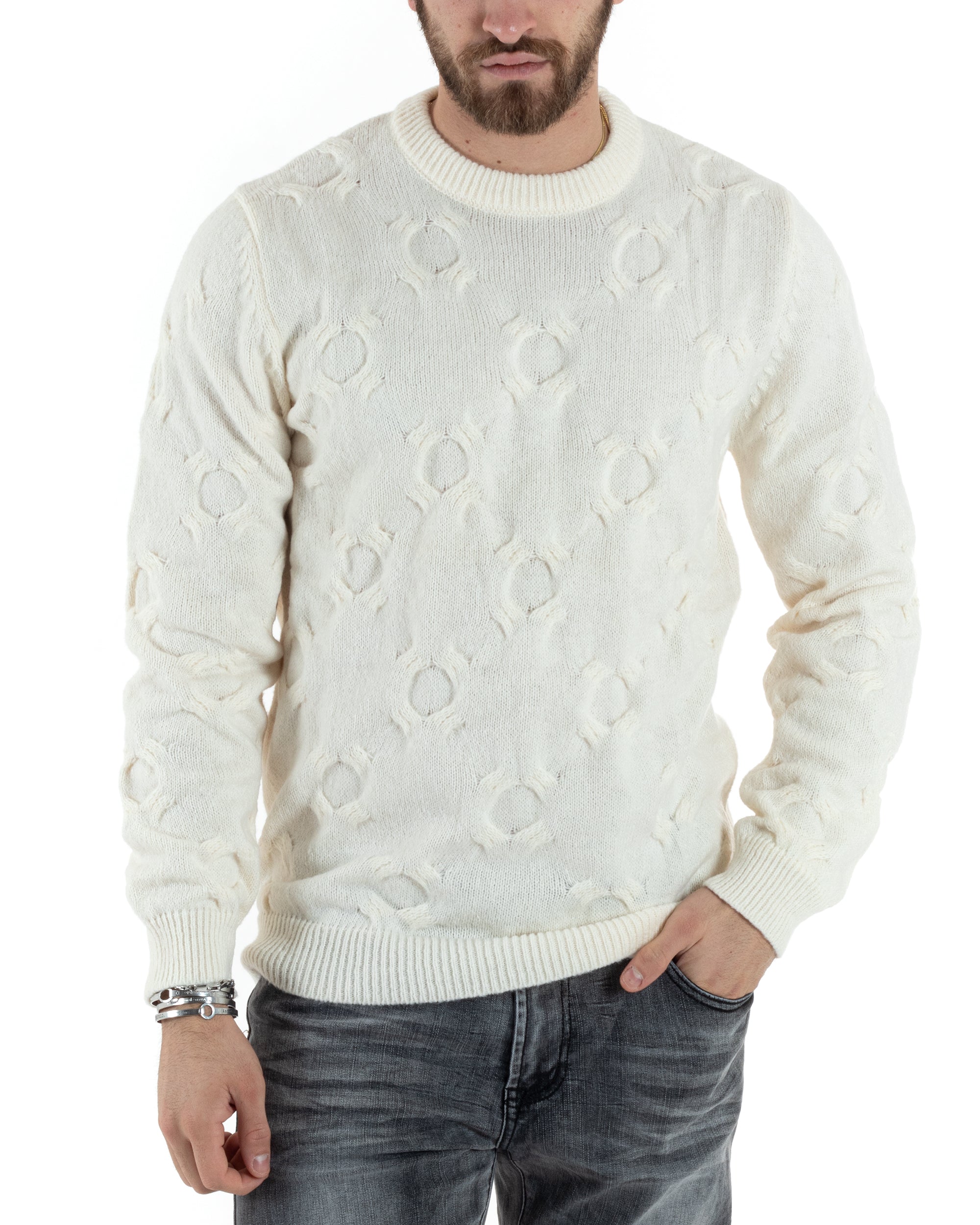 Sweater Maglione Bianco E Camicia Outfit Maglione Girocollo