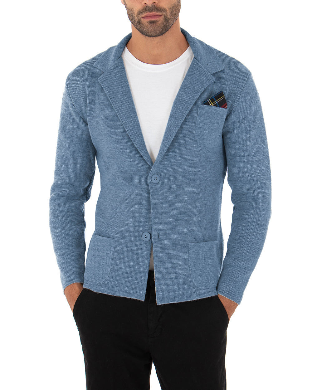 Men's Cardigan Jacket With Buttons Knit Sweater Solid Color Beige Casual GIOSAL-M2667A
