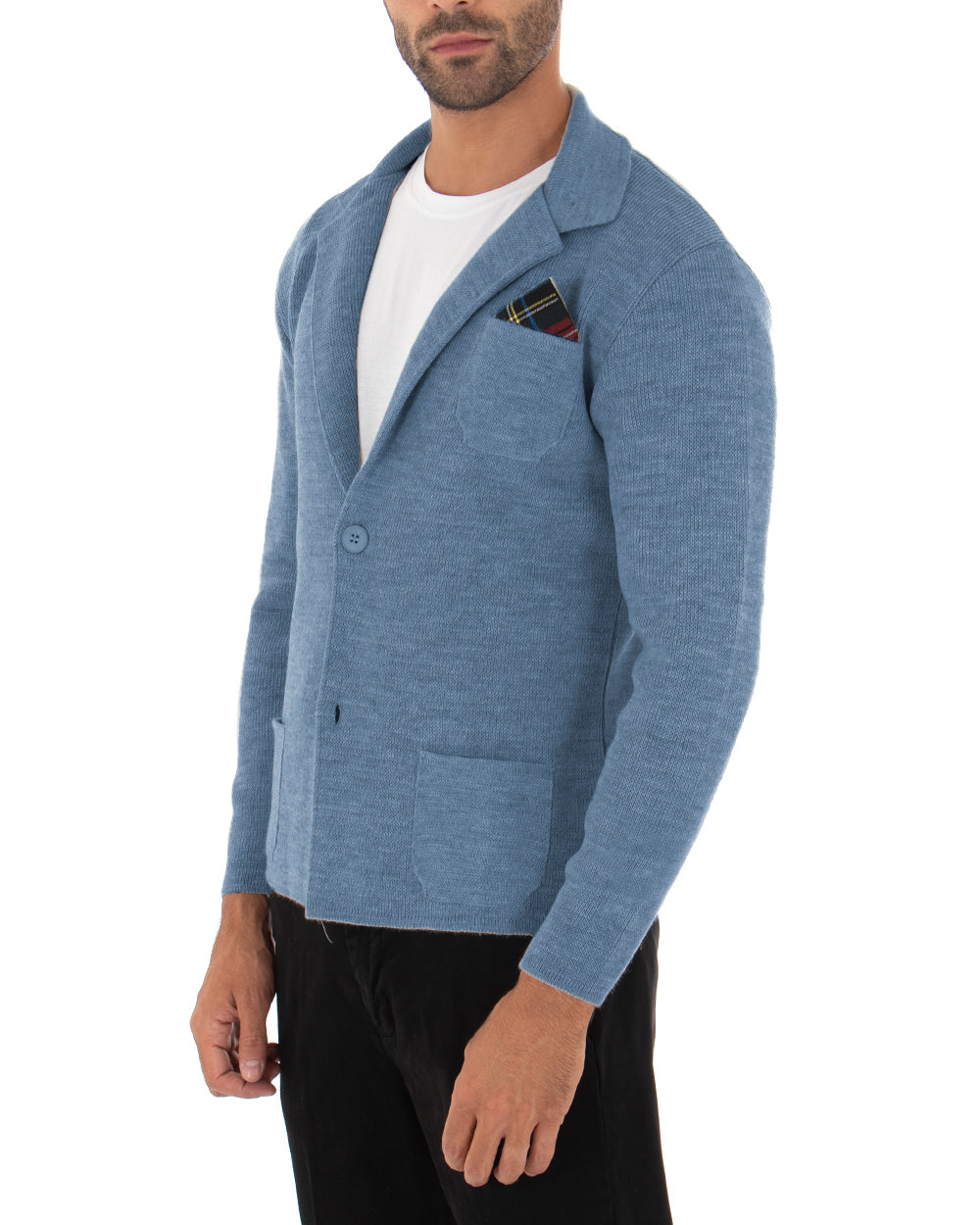 Men's Cardigan Jacket With Buttons Knit Sweater Solid Color Beige Casual GIOSAL-M2667A