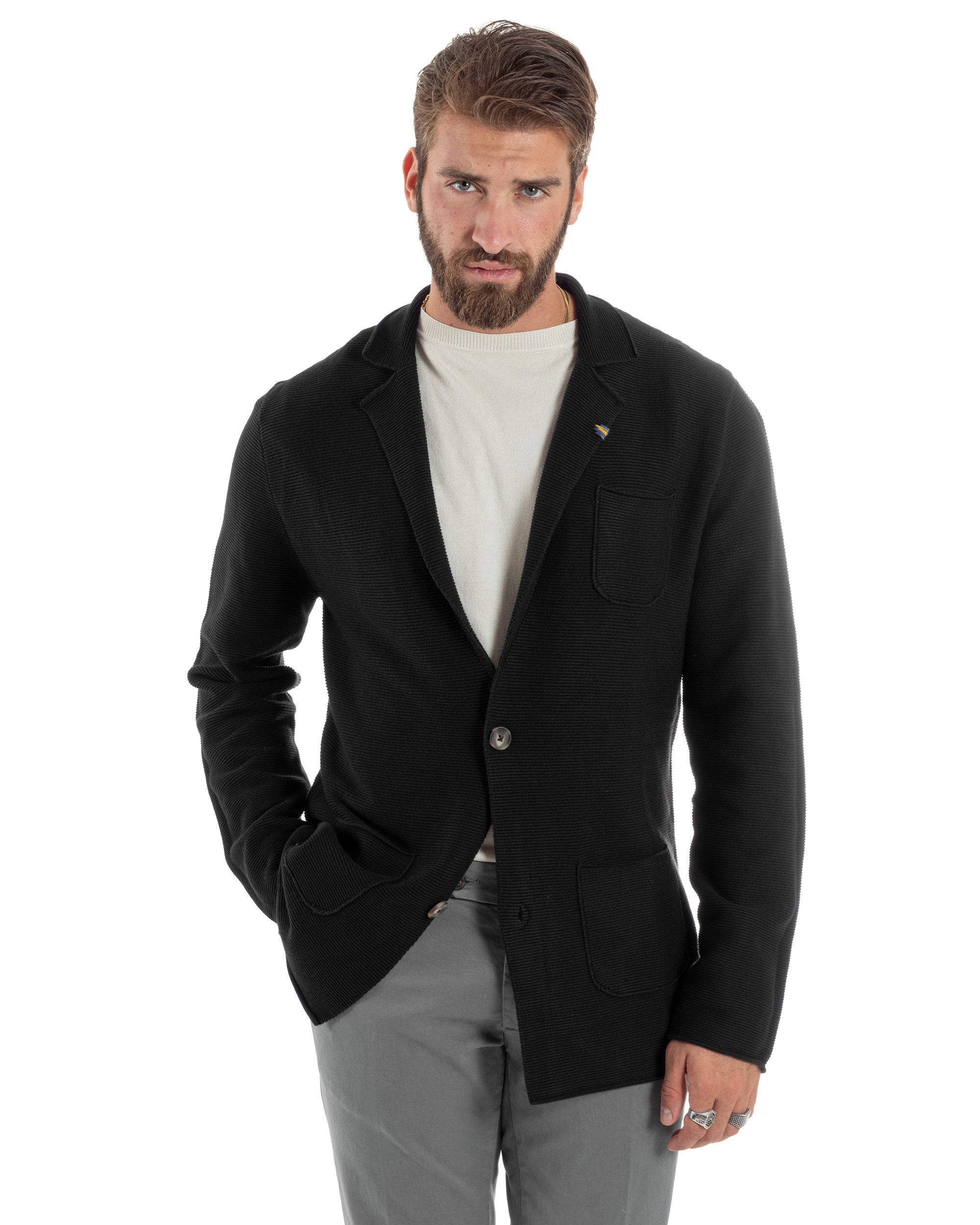 Cardigan Abito Con Soprabito Elegante Cardigan Uomo Giacca Con