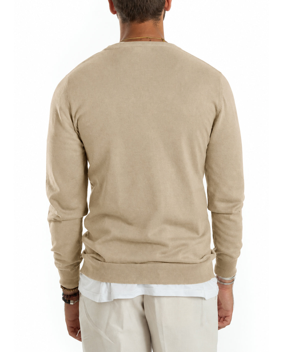 Men's Cardigan Jacket With Buttons V-Neck Sweater Thin Basic Sweater Camel GIOSAL-M2692A