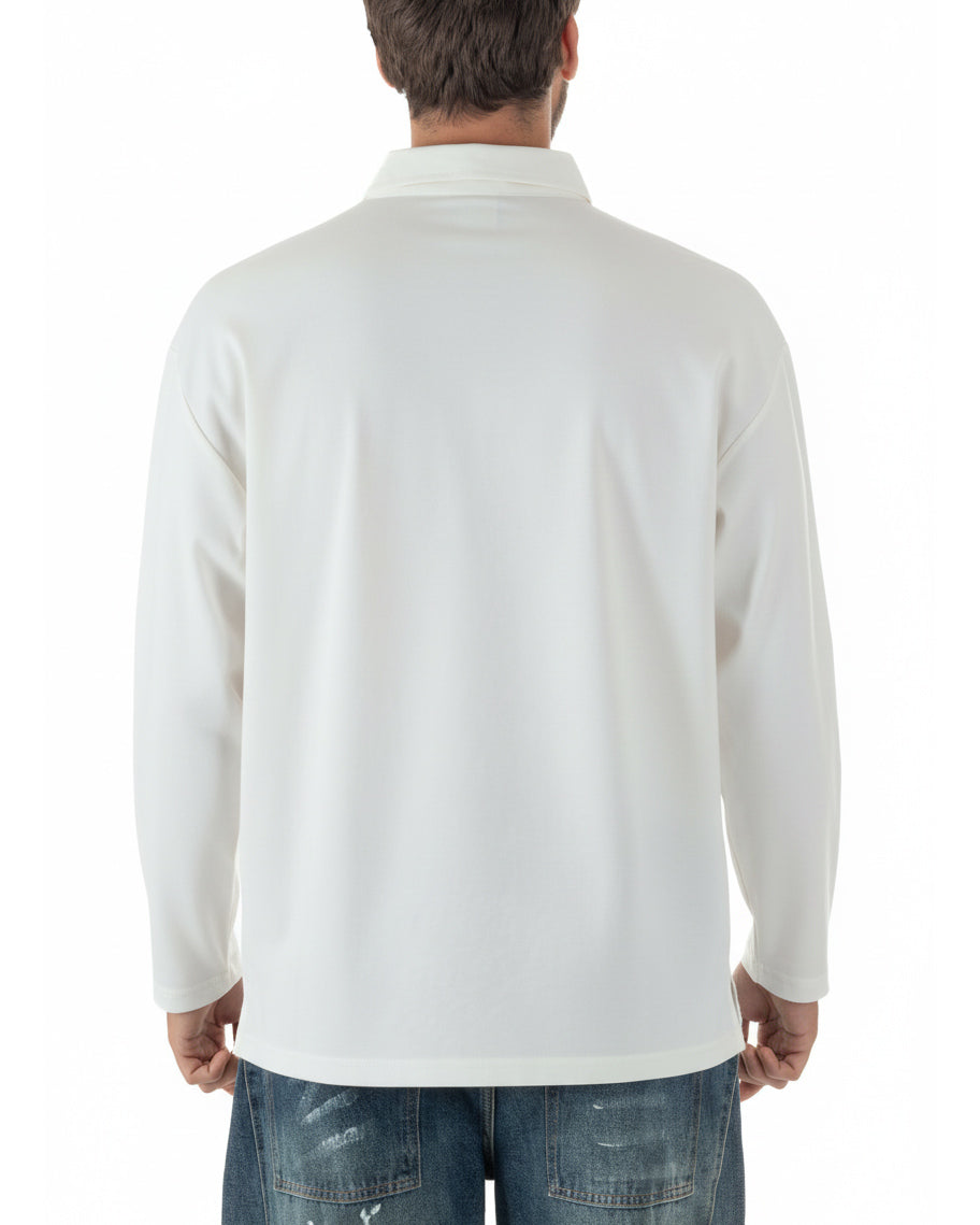 Vista Posteriore polo t-shirt bianca