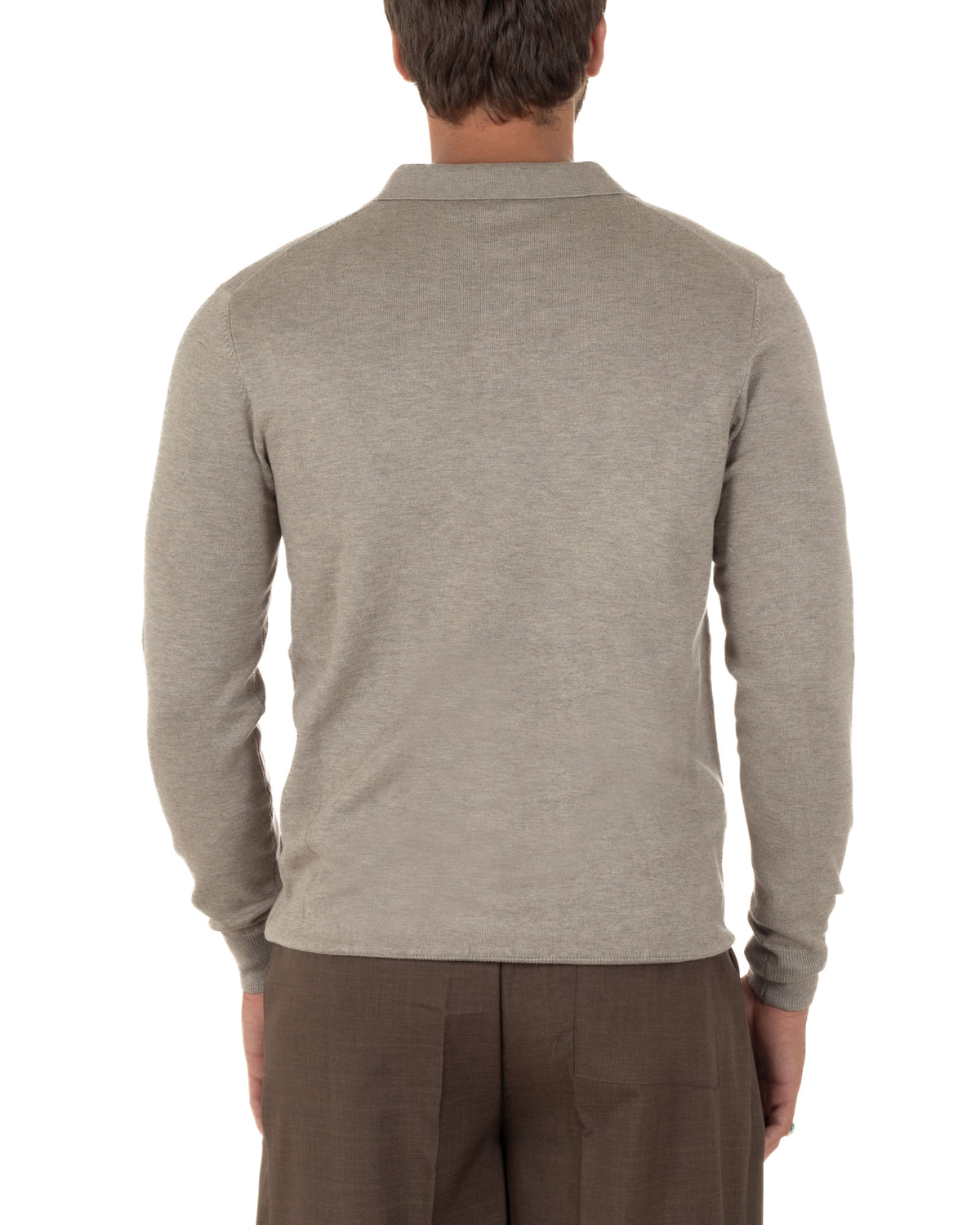 Maglioncino basic da uomo con colletto polo e design essenziale
