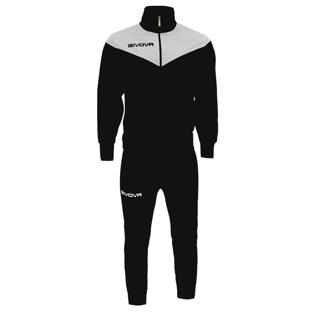 Tuta GIVOVA VENEZIA NERO BIANCO Triacetato Set Unisex Sportivo Felpa Con Zip Pantaloni Tracksuit Da Ginnastica GIOSAL