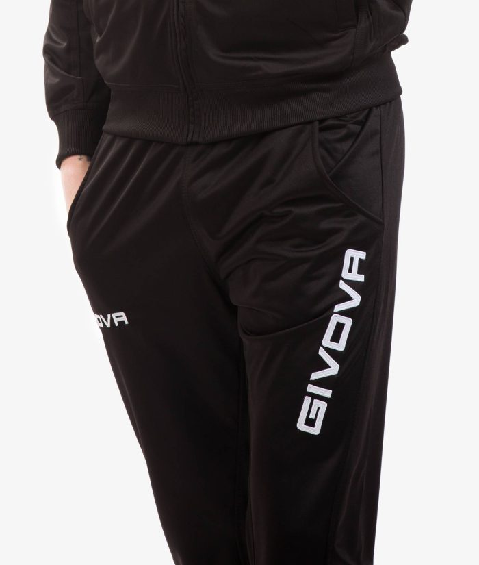 Tuta GIVOVA VISA NERO BIANCO Triacetato Set Unisex Sportivo Da Ginnastica Felpa Con Zip Pantaloni Tracksuit GIOSAL