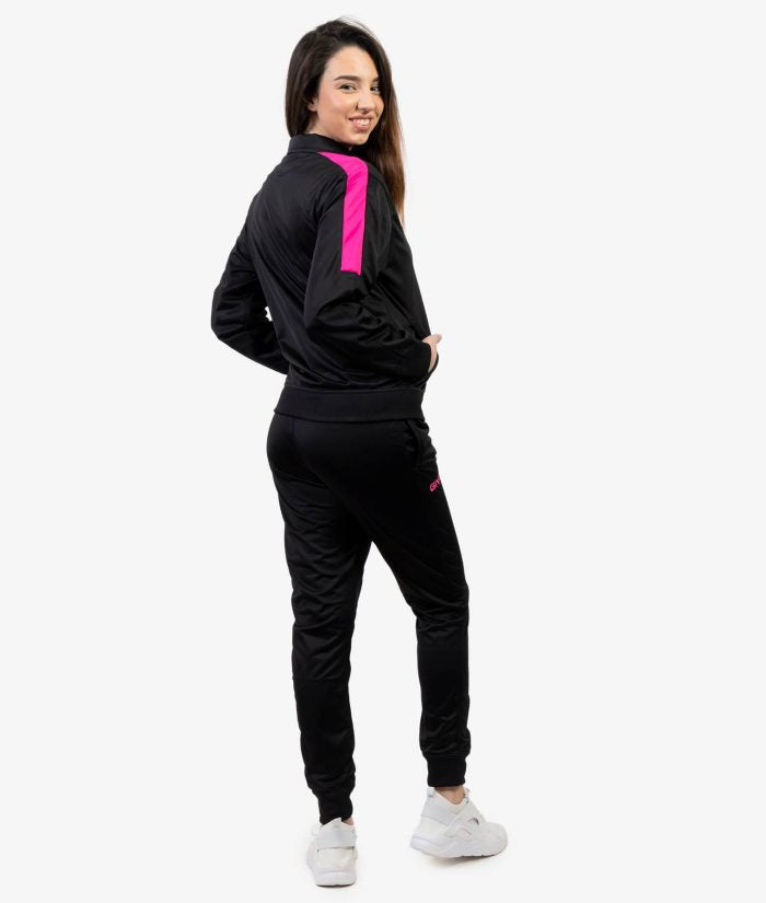 Tuta GIVOVA REVOLUTION NERO FUXIA FLUO Triacetato Set Unisex Sportivo Felpa Con Zip Pantaloni Tracksuit Da Ginnastica GIOSAL