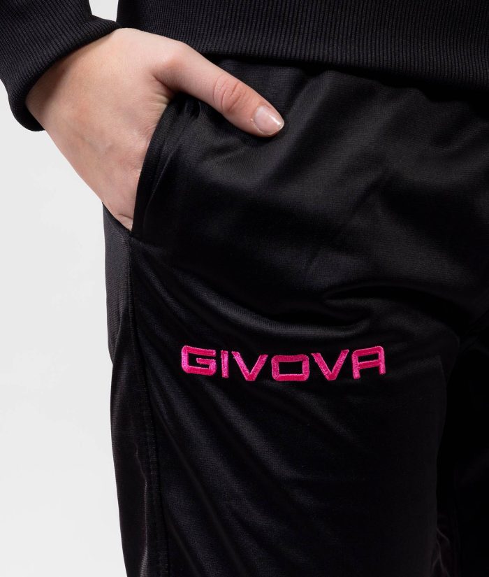 Tuta GIVOVA REVOLUTION NERO FUXIA FLUO Triacetato Set Unisex Sportivo Felpa Con Zip Pantaloni Tracksuit Da Ginnastica GIOSAL