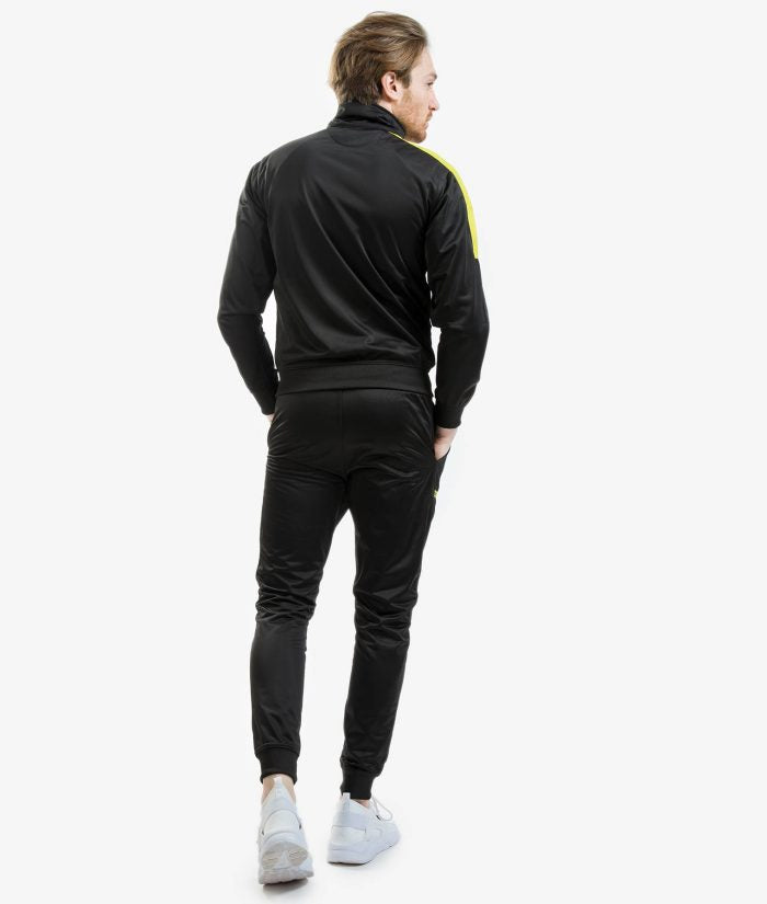 Tuta GIVOVA REVOLUTION NERO GIALLO Triacetato Set Unisex Sportivo Felpa Con Zip Pantaloni Tracksuit Da Ginnastica GIOSAL