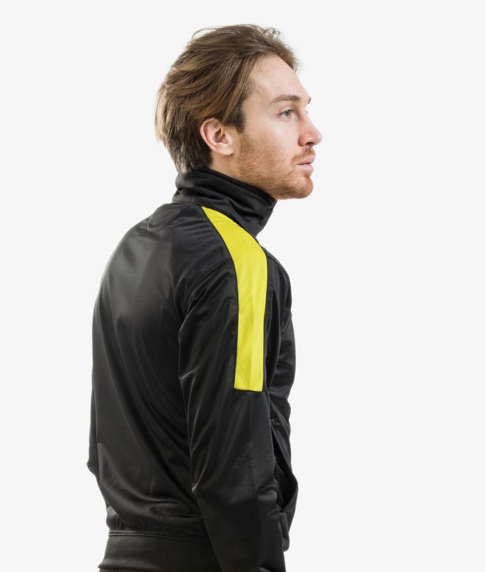 Tuta GIVOVA REVOLUTION NERO GIALLO Triacetato Set Unisex Sportivo Felpa Con Zip Pantaloni Tracksuit Da Ginnastica GIOSAL