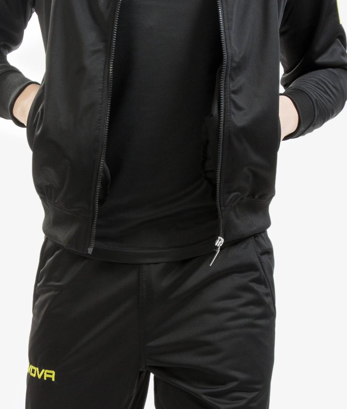 Tuta GIVOVA REVOLUTION NERO GIALLO Triacetato Set Unisex Sportivo Felpa Con Zip Pantaloni Tracksuit Da Ginnastica GIOSAL