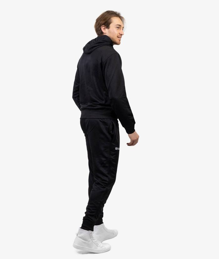 Tuta GIVOVA KING 4 SEASON NERO Set Unisex Sportivo Felpa Con Zip Con Capuccio Pantaloni Da Ginnastica Tracksuit GIOSAL