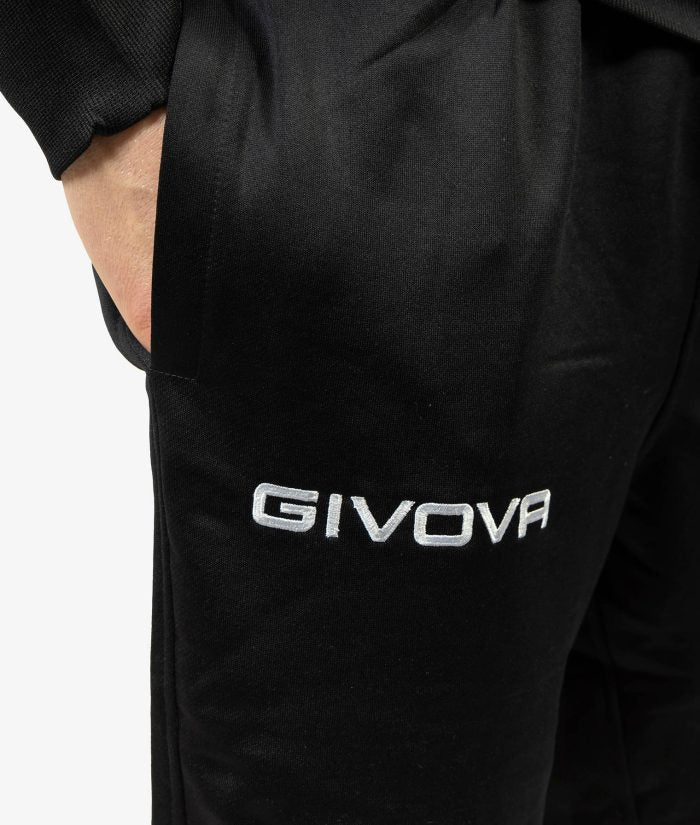 Tuta GIVOVA KING 4 SEASON NERO Set Unisex Sportivo Felpa Con Zip Con Capuccio Pantaloni Da Ginnastica Tracksuit GIOSAL