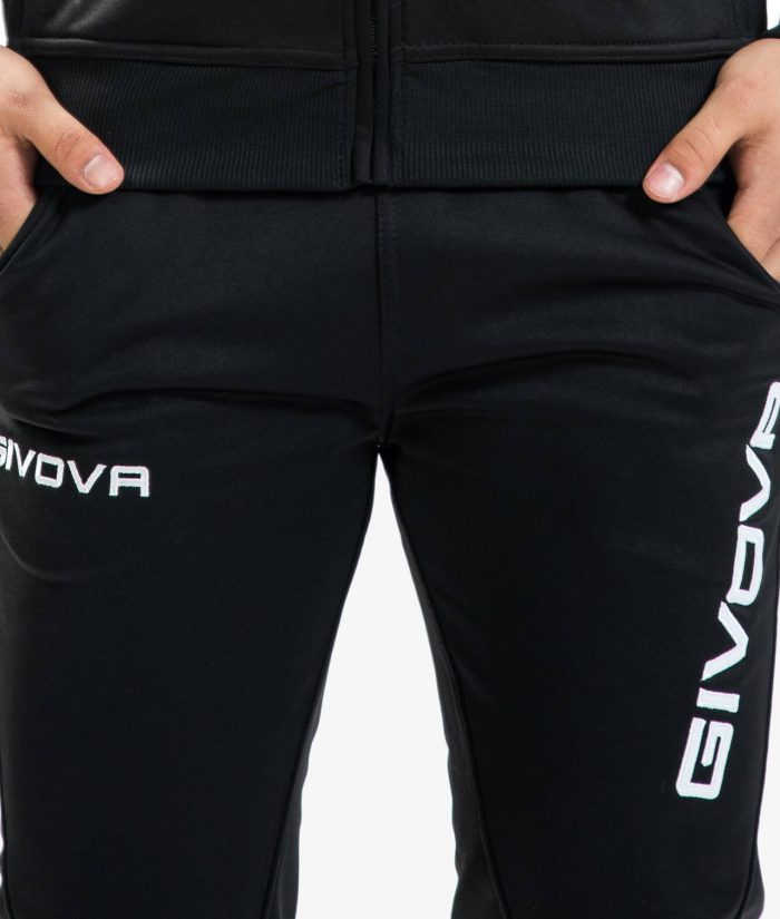 Tuta GIVOVA ONE FULL ZIP NERO BIANCO Set Unisex Sportivo Da Ginnastica Felpa Con Zip Pantaloni Tracksuit GIOSAL