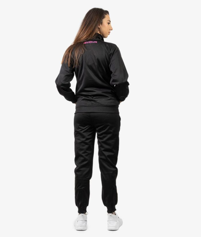 Tuta GIVOVA ONE FULL ZIP NERO FUXIA Set Unisex Sportivo Da Ginnastica Felpa Con Zip Pantaloni Tracksuit GIOSAL