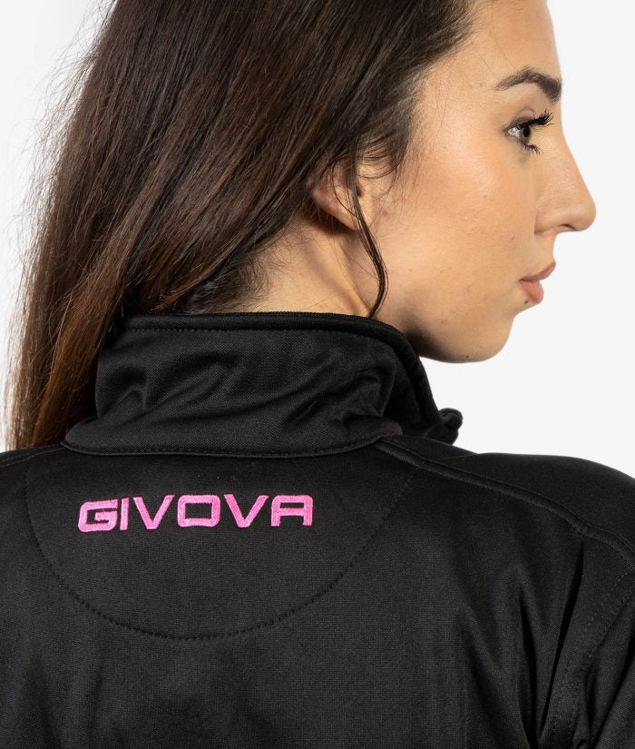 Tuta GIVOVA ONE FULL ZIP NERO FUXIA Set Unisex Sportivo Da Ginnastica Felpa Con Zip Pantaloni Tracksuit GIOSAL