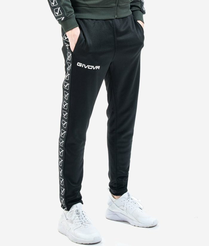 PANTALONE COLLEGE BAND GIVOVA NERO Unisex Pantatuta Con Tasche Laterali Jogger Sportivo Tinta Unita GIOSAL