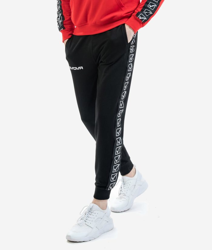 PANTALONE TERRY BAND GIVOVA NERO Unisex Felpa Jogger Con Coulisse Pantatuta Sportivo Con Tasche Laterali Da Ginnastica GIOSAL