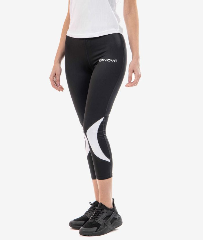 RUNNING LONG PANT GIVOVA NERO Tessuto Tecnico Unisex Leggins Sportivo Pantalone Traspirante Bicolore Comodo Da Ginnastica GIOSAL