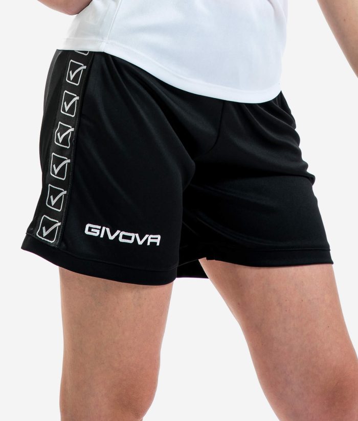 PANTALONCINO POLY BAND GIVOVA NERO Unisex Shorts Da Ginnastica Con Elastico Con Tasche Sportivo GIOSAL