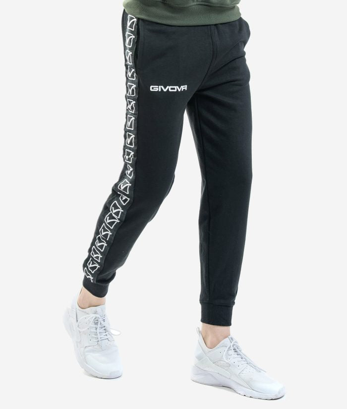 PANTALONE FELPA BAND GIVOVA NERO Cotone Felpato Garzato Unisex Jogger Da Ginnastica Pantatuta Con Tasche Laterali Con Coulisse Sportivo GIOSAL