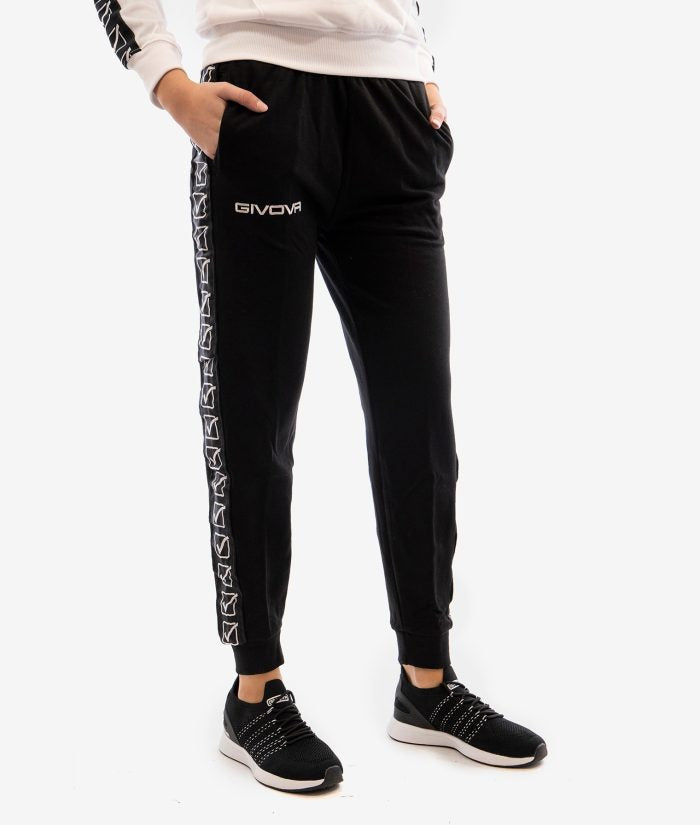 PANTALONE TERRY BAND GIVOVA NERO Unisex Felpa Jogger Con Coulisse Pantatuta Sportivo Con Tasche Laterali Da Ginnastica GIOSAL