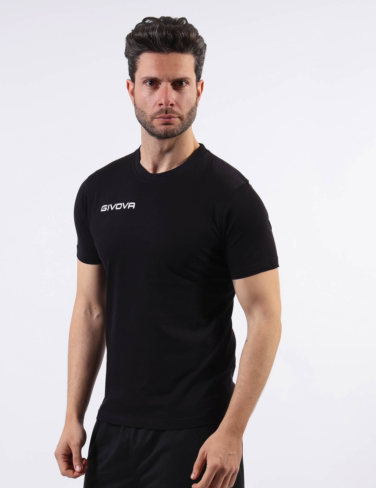 T-SHIRT COTONE FRESH GIVOVA NERO Unisex Maglia Mezze Maniche Comoda Sportiva Casual Tinta Unita GIOSAL