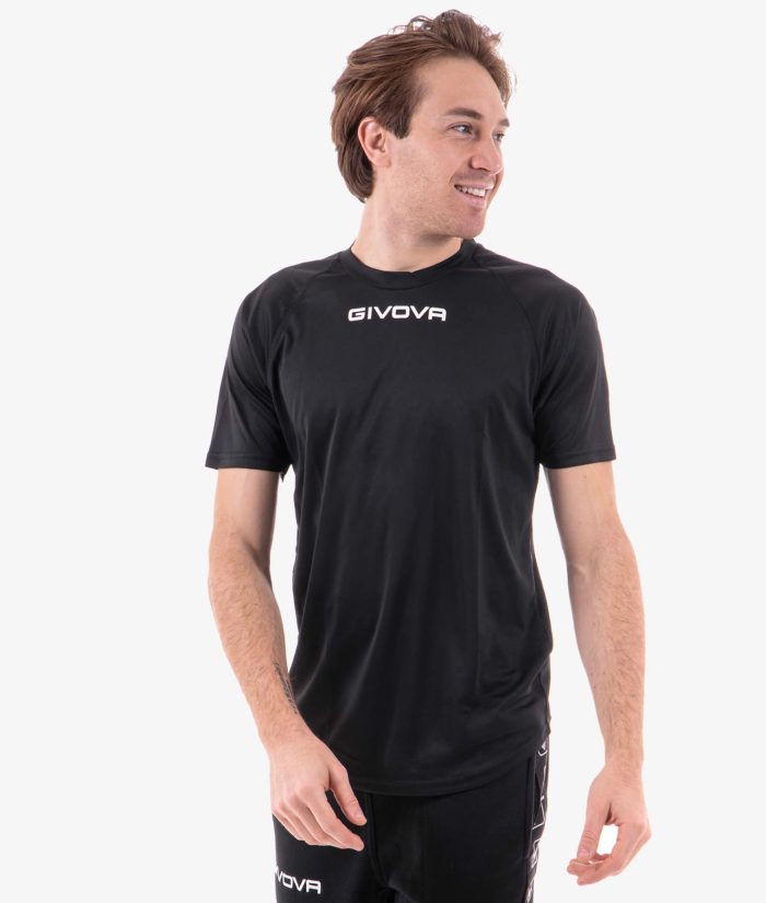 T-shirt GIVOVA ONE MICROFORATA NERO Mesh Unisex Maglia Sportiva Comoda Tinta Unita GIOSAL