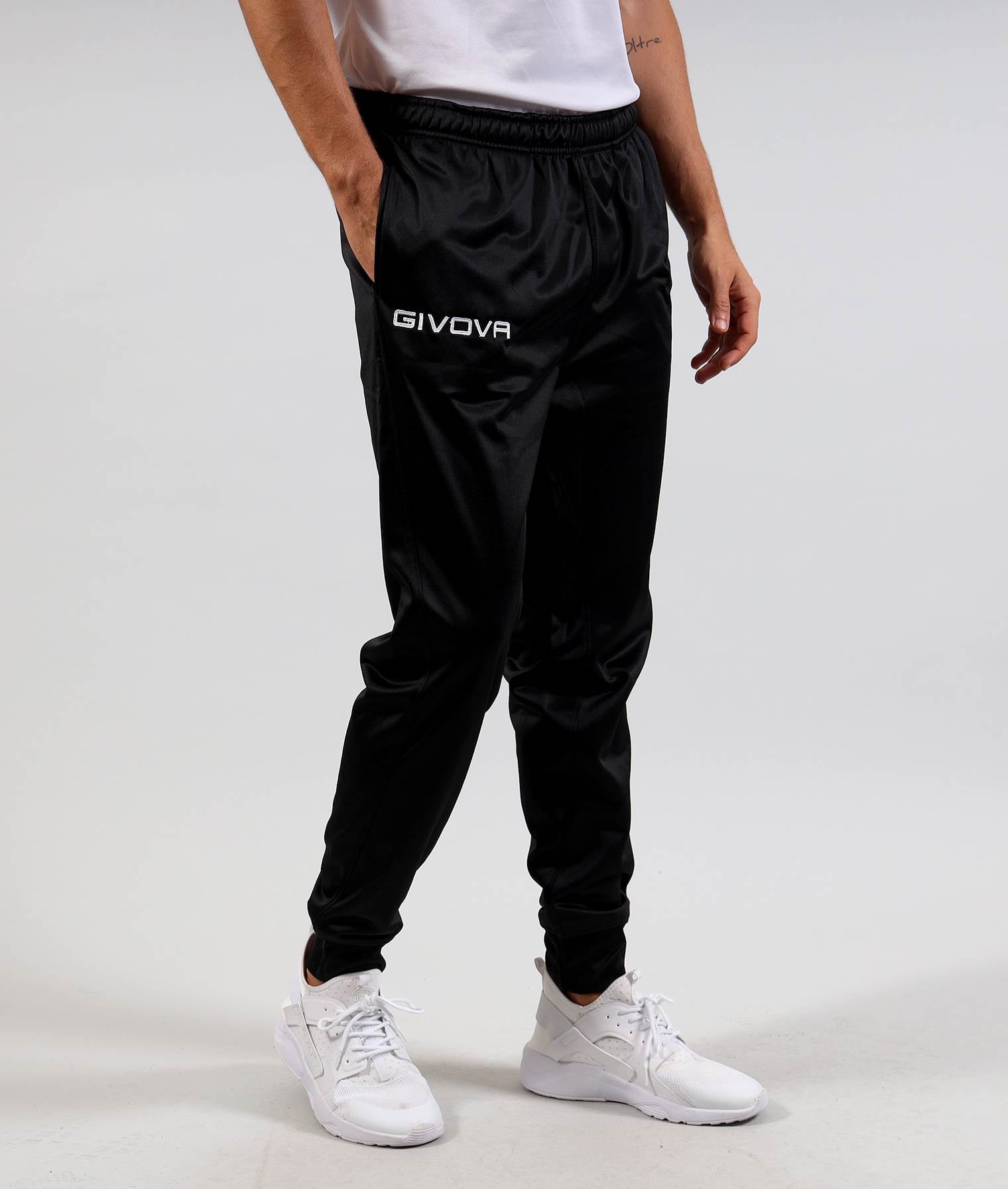 PANTALONE ALL SPORT GIVOVA NERO Triacetato Unisex Jogger Con Tasche Laterali  Da Ginnastica Pantatuta Sportivo Con Coulisse Tinta Unita GIOSAL