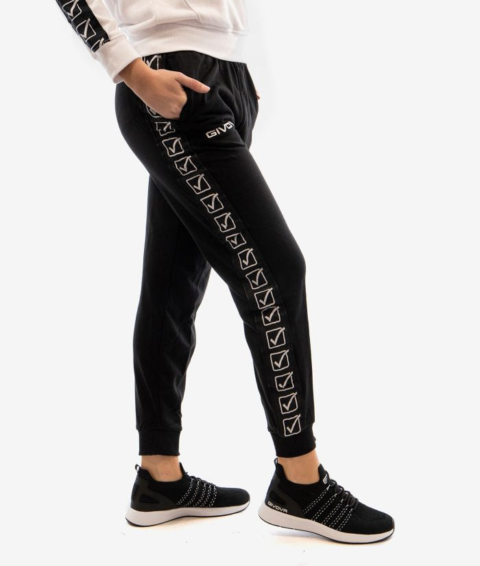 PANTALONE TERRY BAND GIVOVA NERO Unisex Felpa Jogger Con Coulisse Pantatuta Sportivo Con Tasche Laterali Da Ginnastica GIOSAL