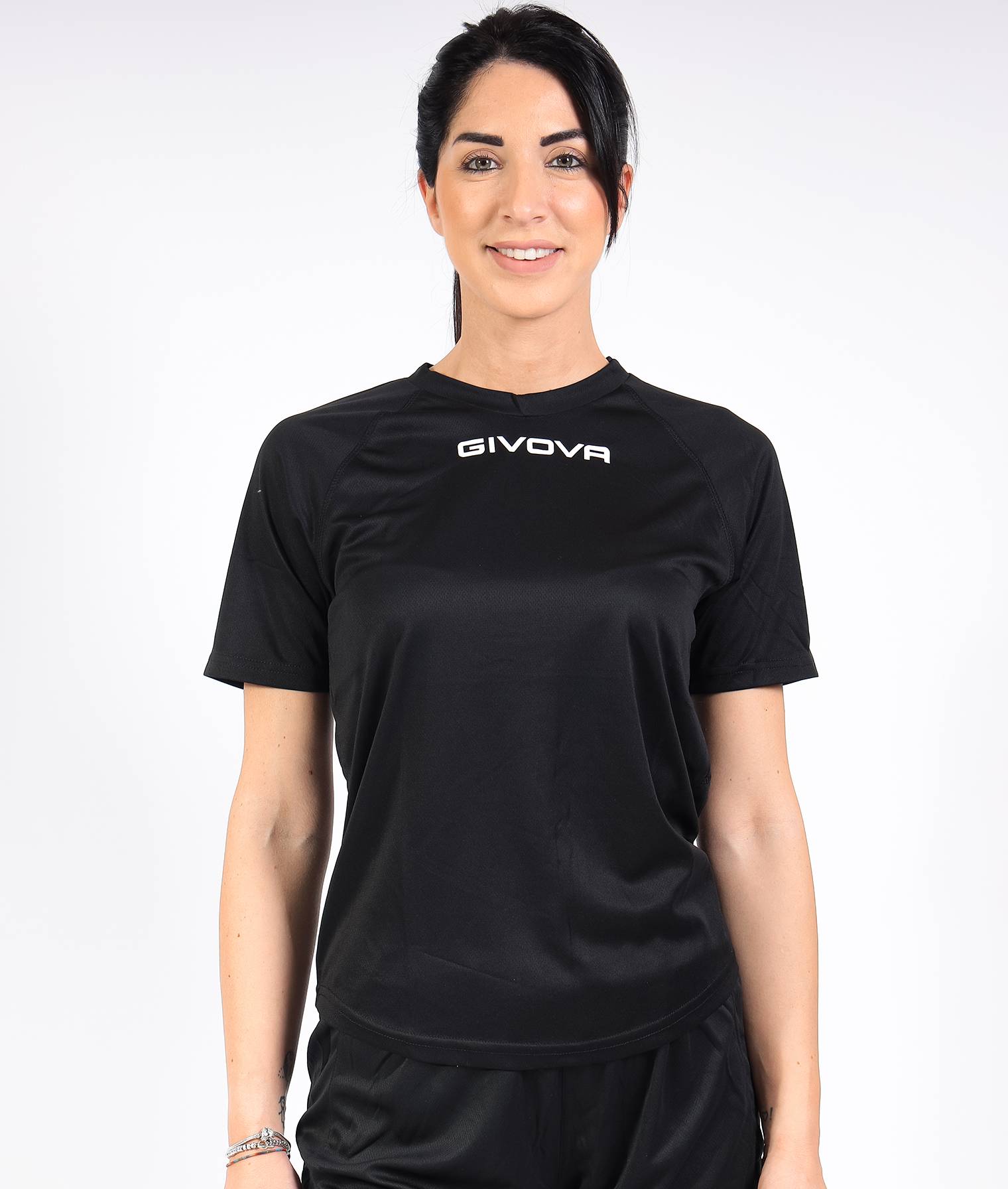 T-shirt GIVOVA ONE MICROFORATA NERO Mesh Unisex Maglia Sportiva Comoda Tinta Unita GIOSAL