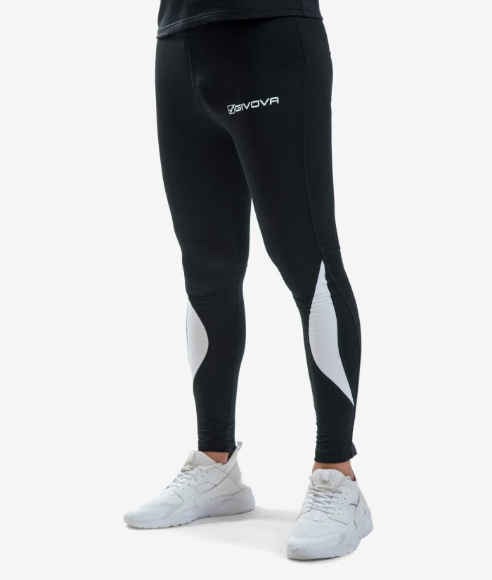 RUNNING LONG PANT GIVOVA NERO Tessuto Tecnico Unisex Leggins Sportivo Pantalone Traspirante Bicolore Comodo Da Ginnastica GIOSAL