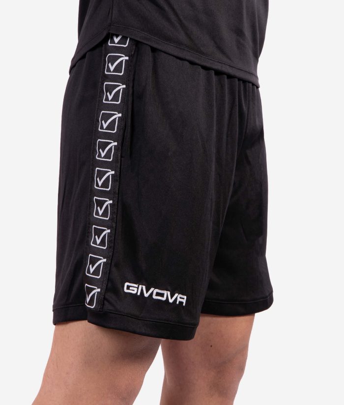 PANTALONCINO POLY BAND GIVOVA NERO Unisex Shorts Da Ginnastica Con Elastico Con Tasche Sportivo GIOSAL