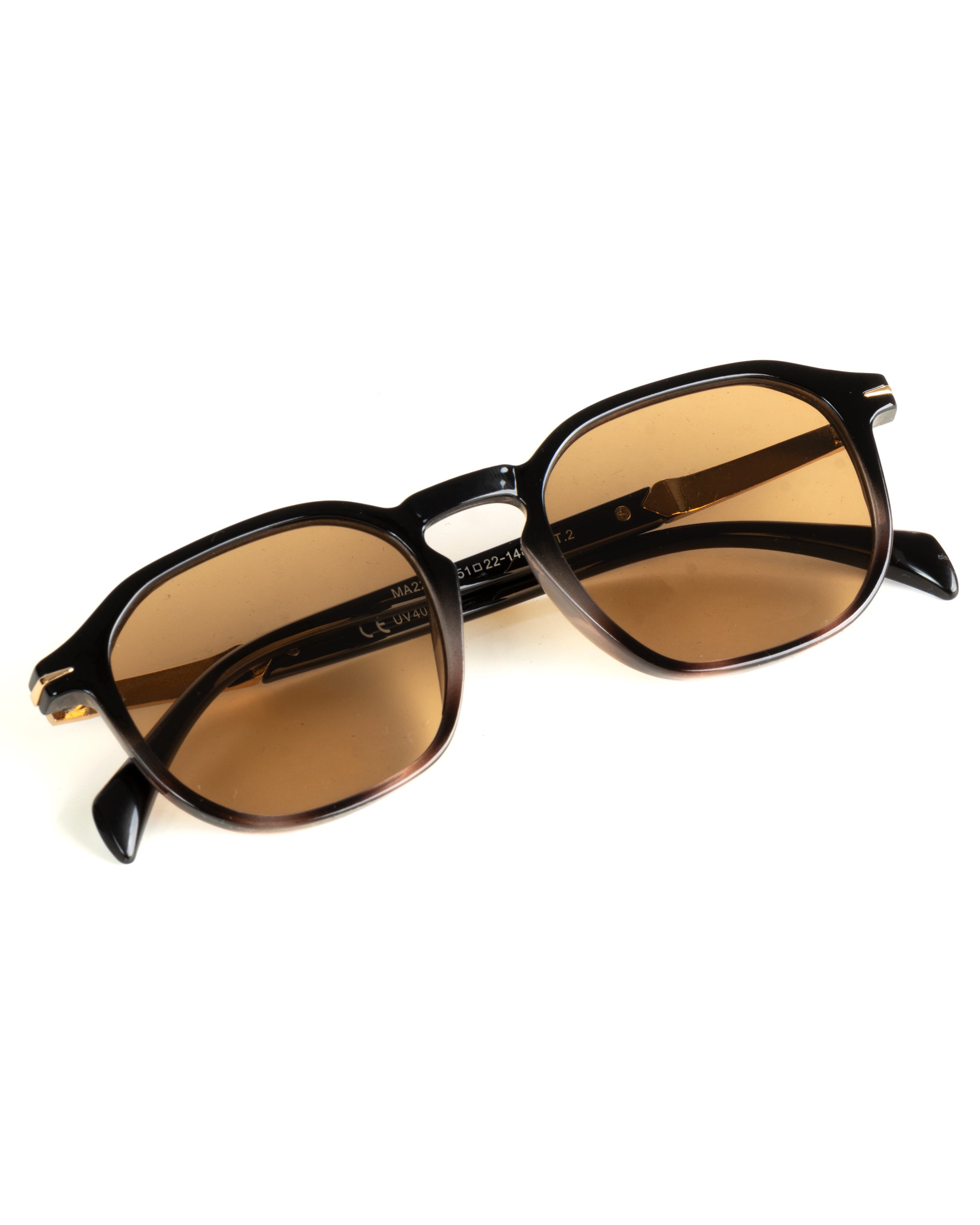 Occhiali da sole uomo unisex lenti amber cerniere dorate GIOSAL-OC1100A