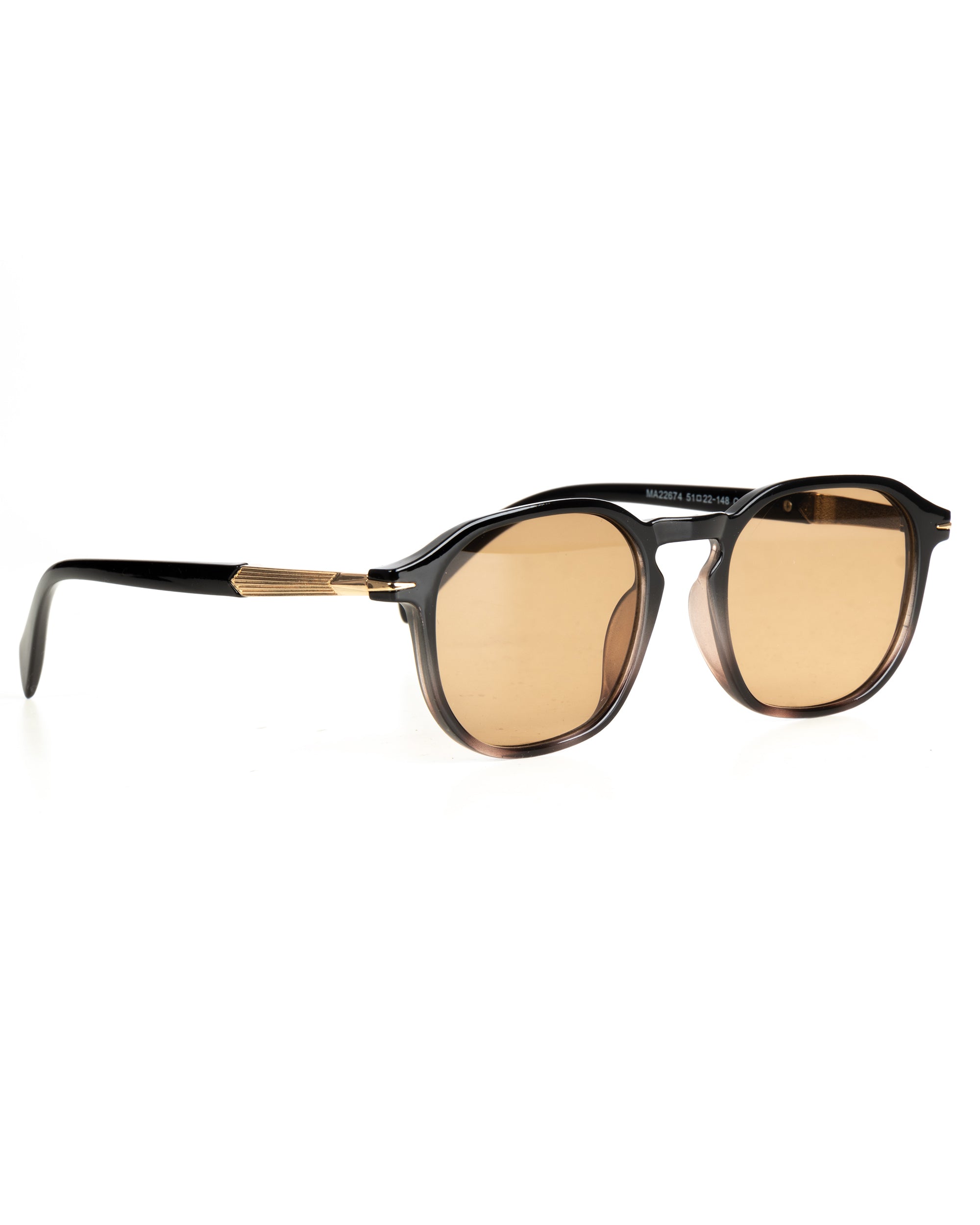 Occhiali da sole uomo unisex lenti amber cerniere dorate GIOSAL-OC1100A
