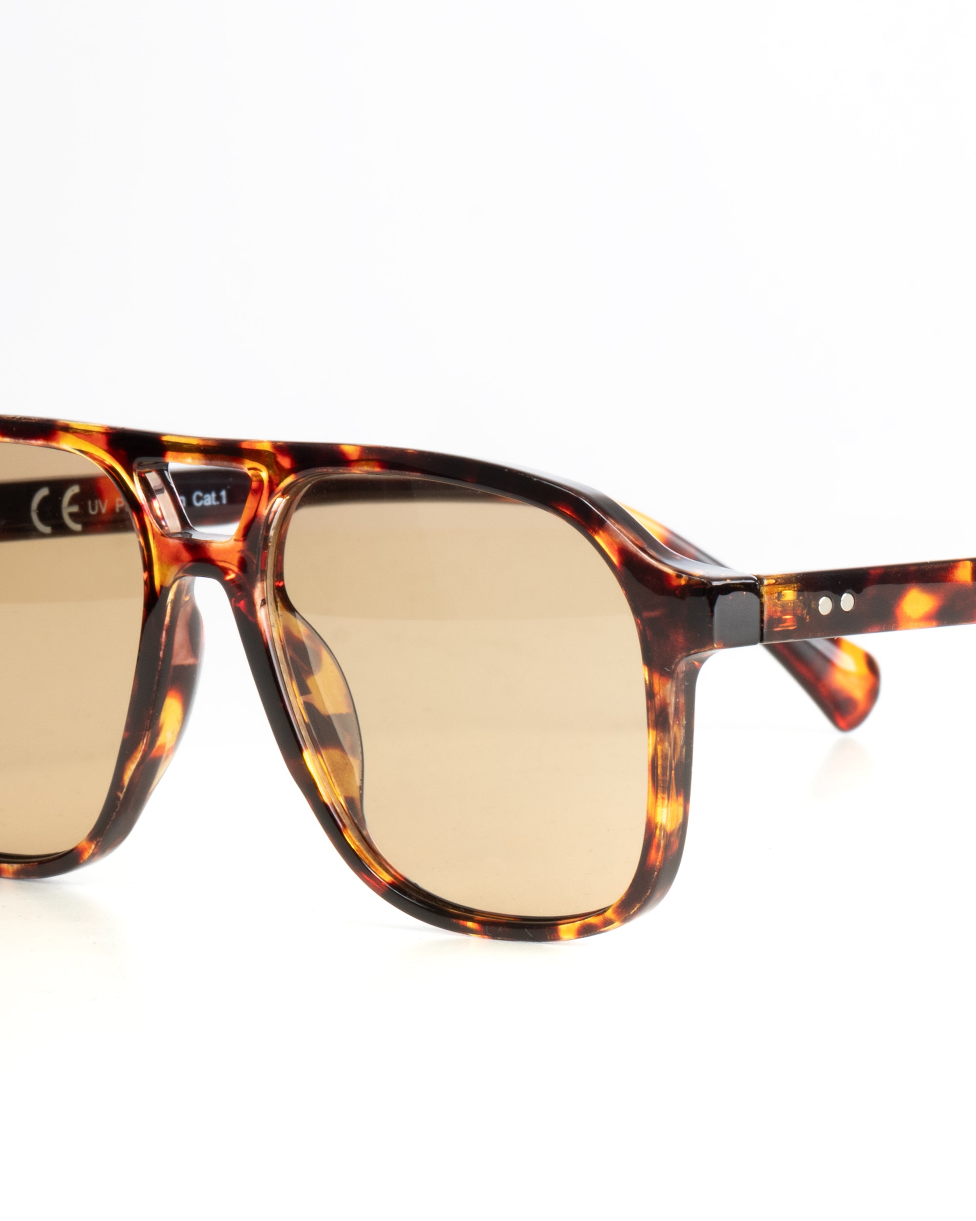 Occhiali da sole uomo unisex aviator squadrato oversize tartaruga doppio ponte lenti fumè tortora GIOSAL-OC1103A