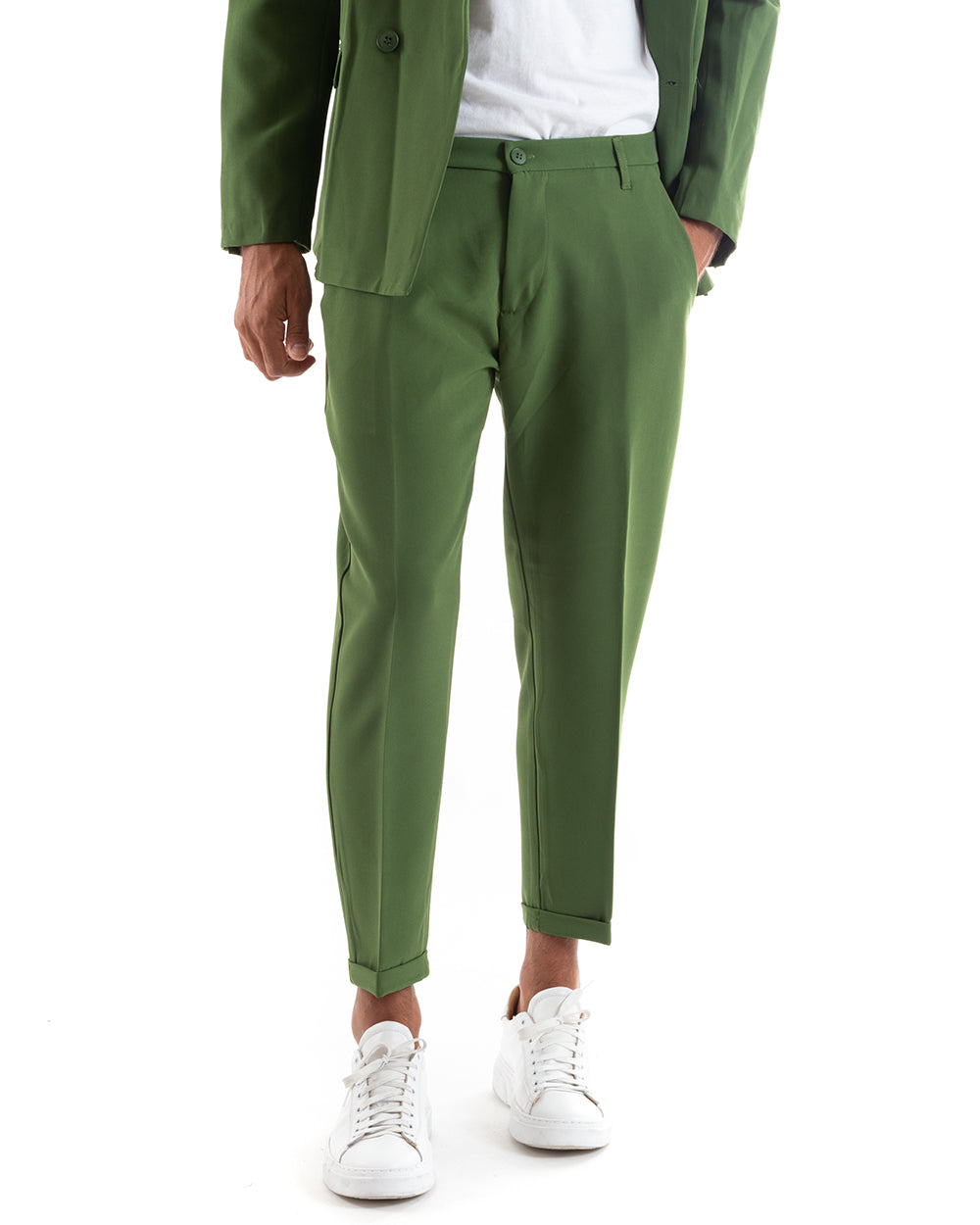 Double-Breasted Men's Suit Viscose Suit Suit Jacket Trousers Green Elegant Ceremony GIOSAL-OU2166A