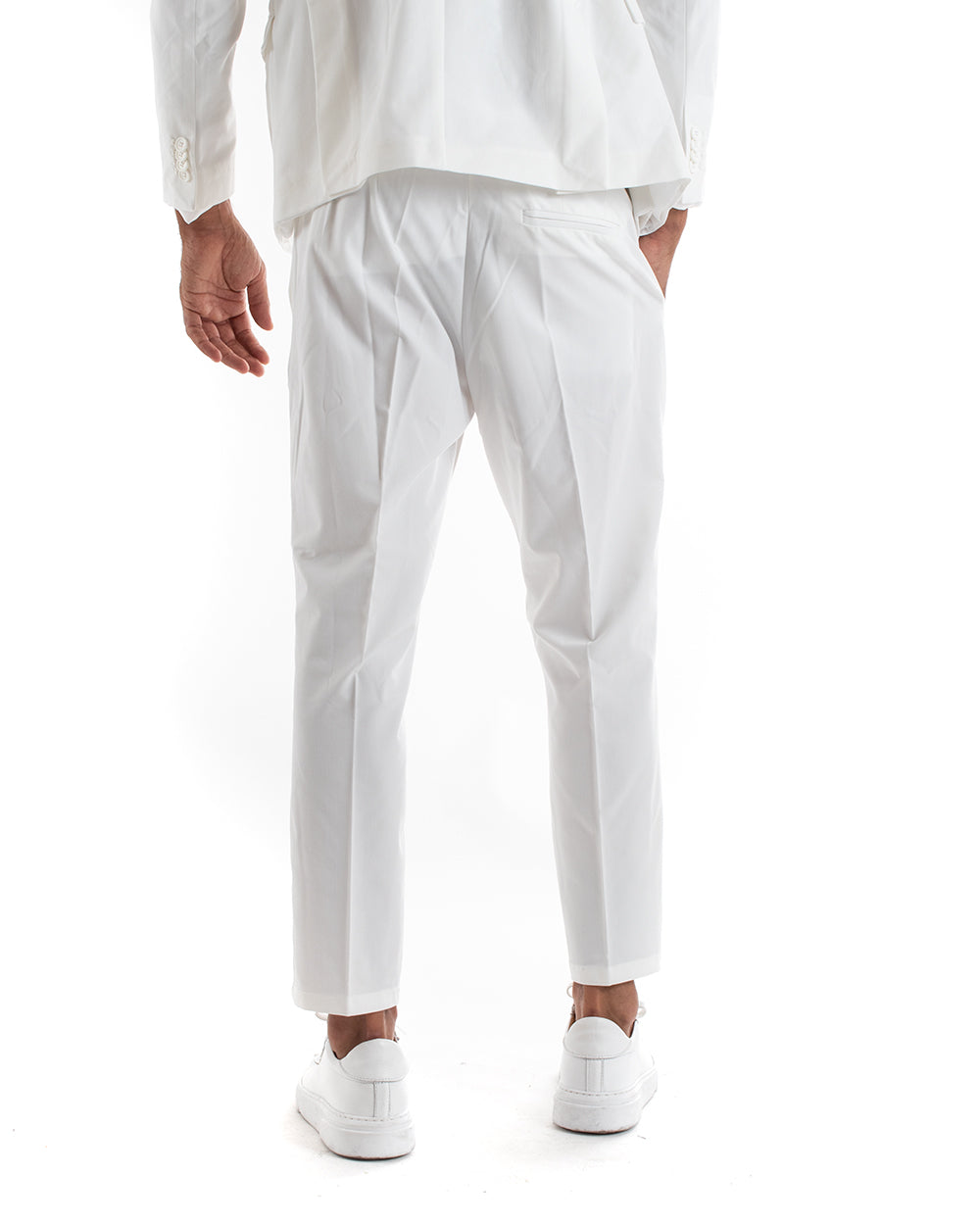 Double-breasted Men's Suit Viscose Suit Jacket Pants White Sporty Elegant Ceremony GIOSAL-OU2175A