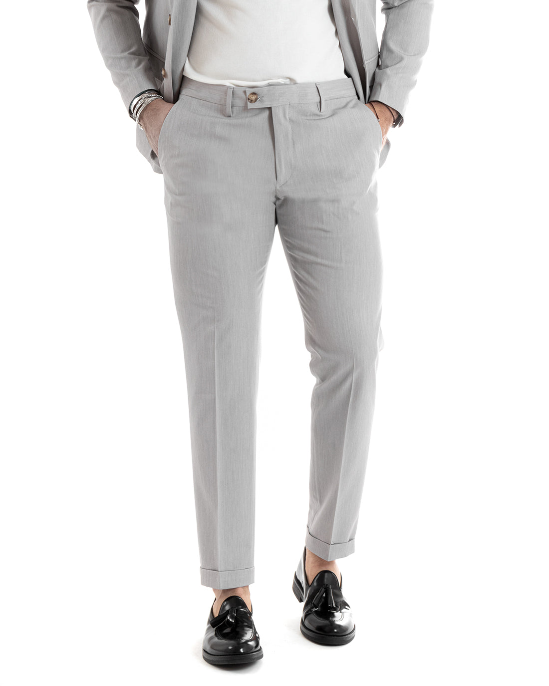 Single Breasted Men's Suit Viscose Suit Elegant Gray Ceremony Jacket Trousers GIOSAL-OU2275A