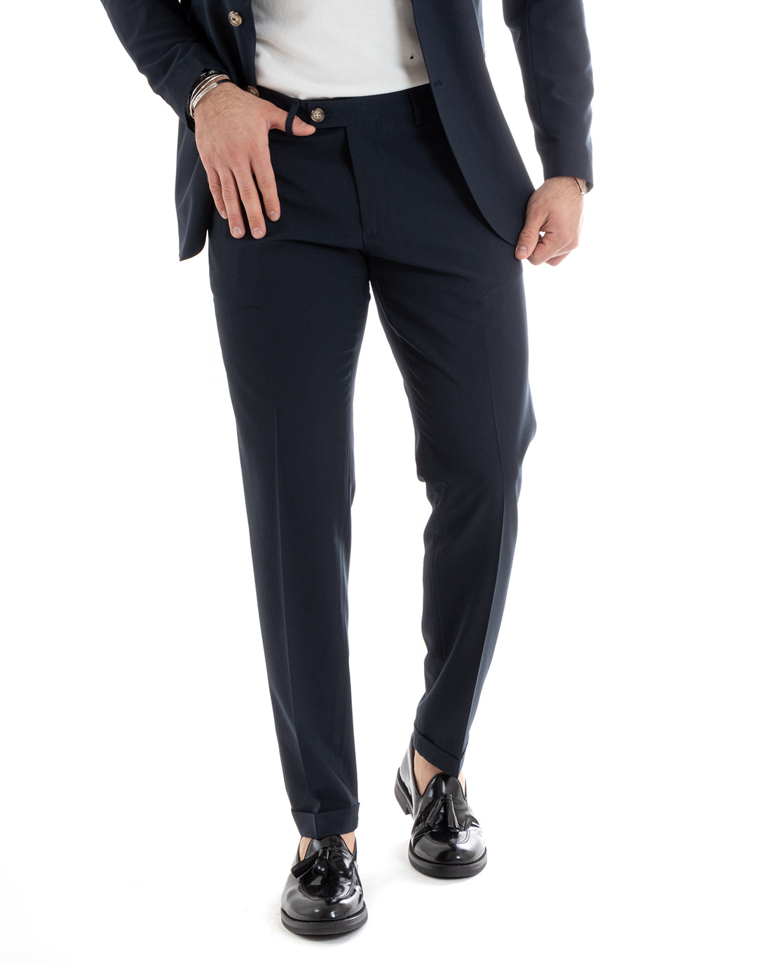 Single Breasted Men's Suit Viscose Suit Suit Jacket Trousers Elegant Blue Ceremony GIOSAL-OU2277A