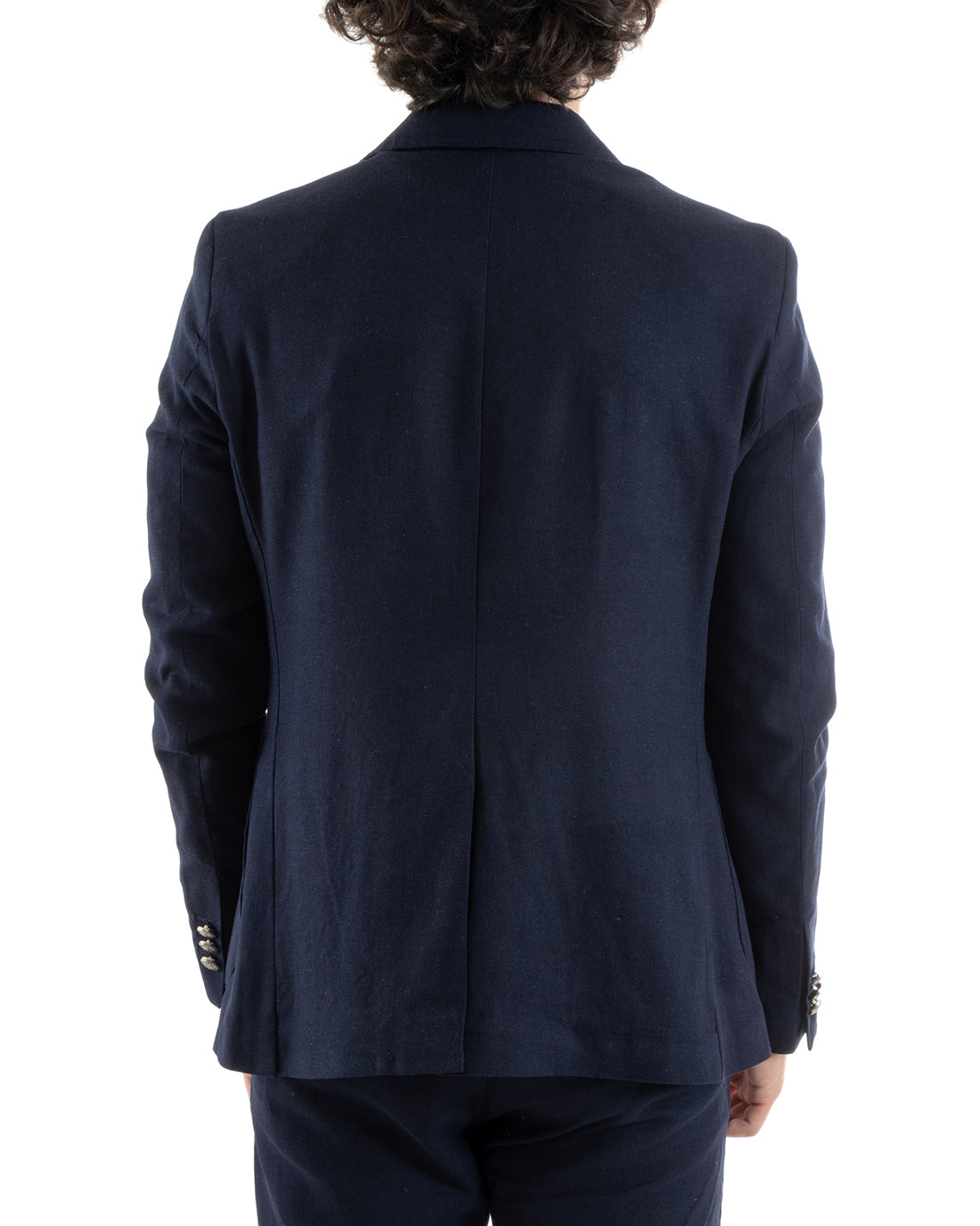 Double Breasted Men's Suit Linen Suit Suit Jacket Trousers Elegant Blue Ceremony GIOSAL-OU2383A