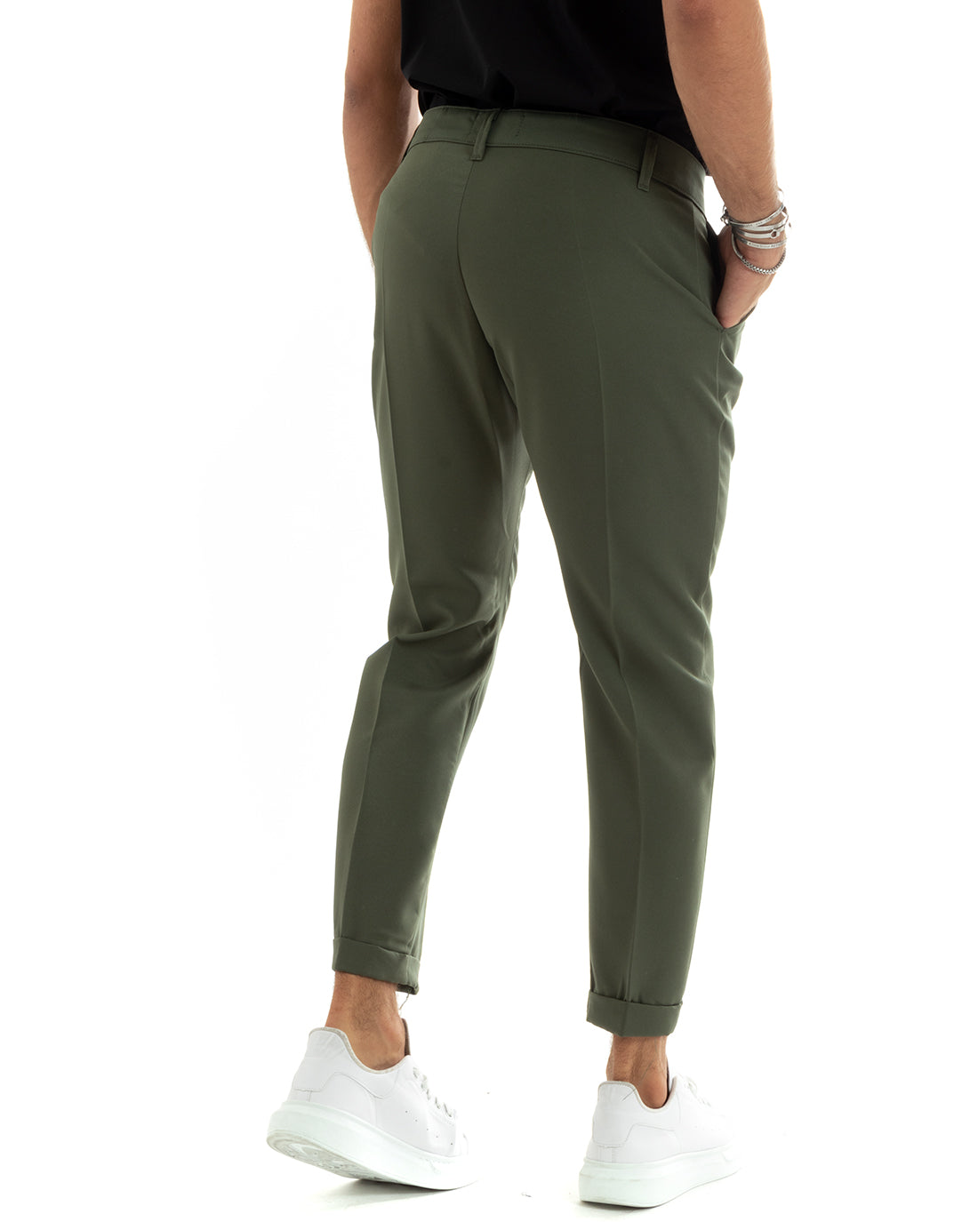 Abito Uomo Monopetto Vestito Viscosa Completo Giacca Pantaloni Verde Elegante Cerimonia GIOSAL-OU2411A