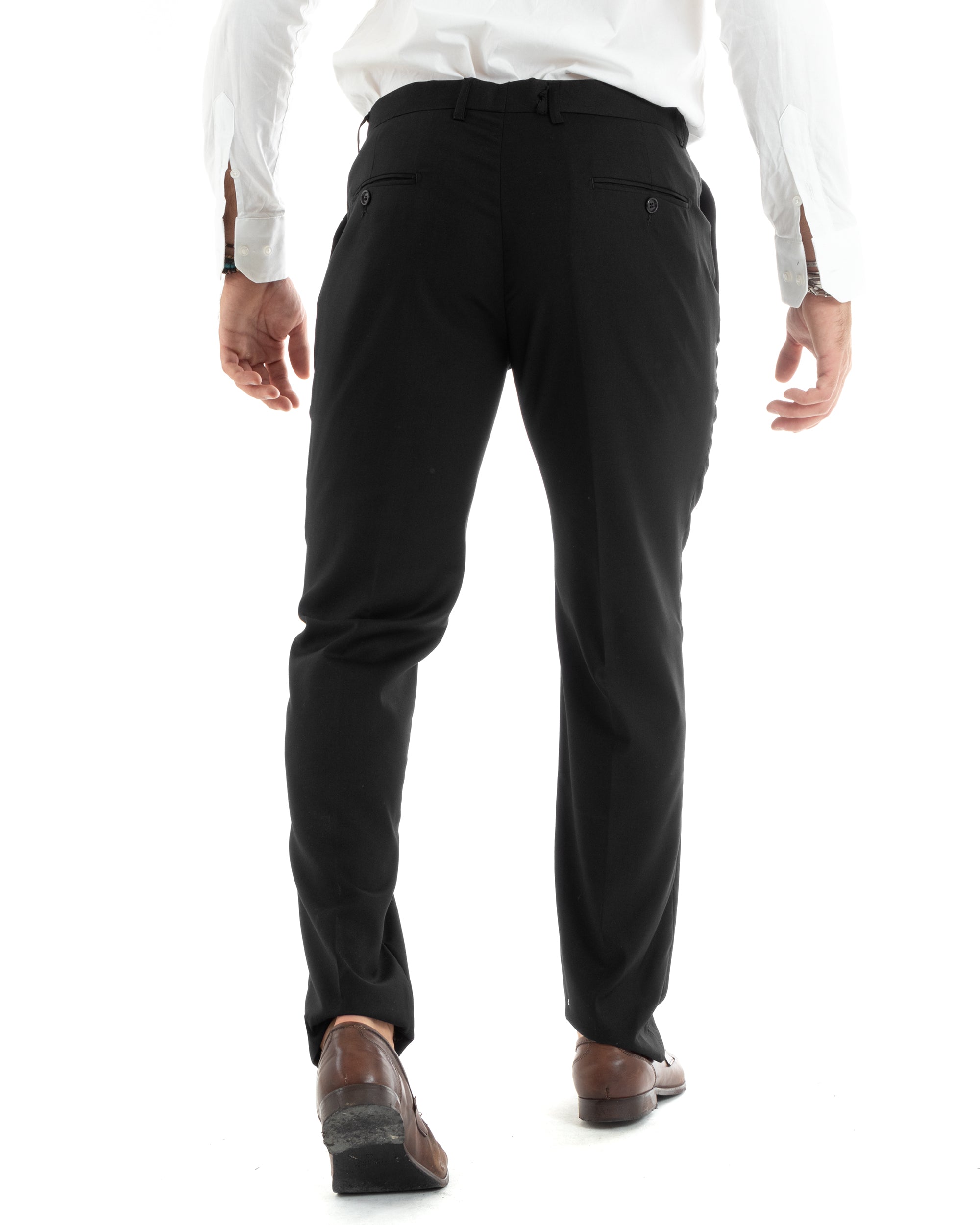 Abito Uomo Monopetto Vestito Smoking Rever Raso Completo Giacca Pantaloni Nero Elegante GIOSAL-OU2426A