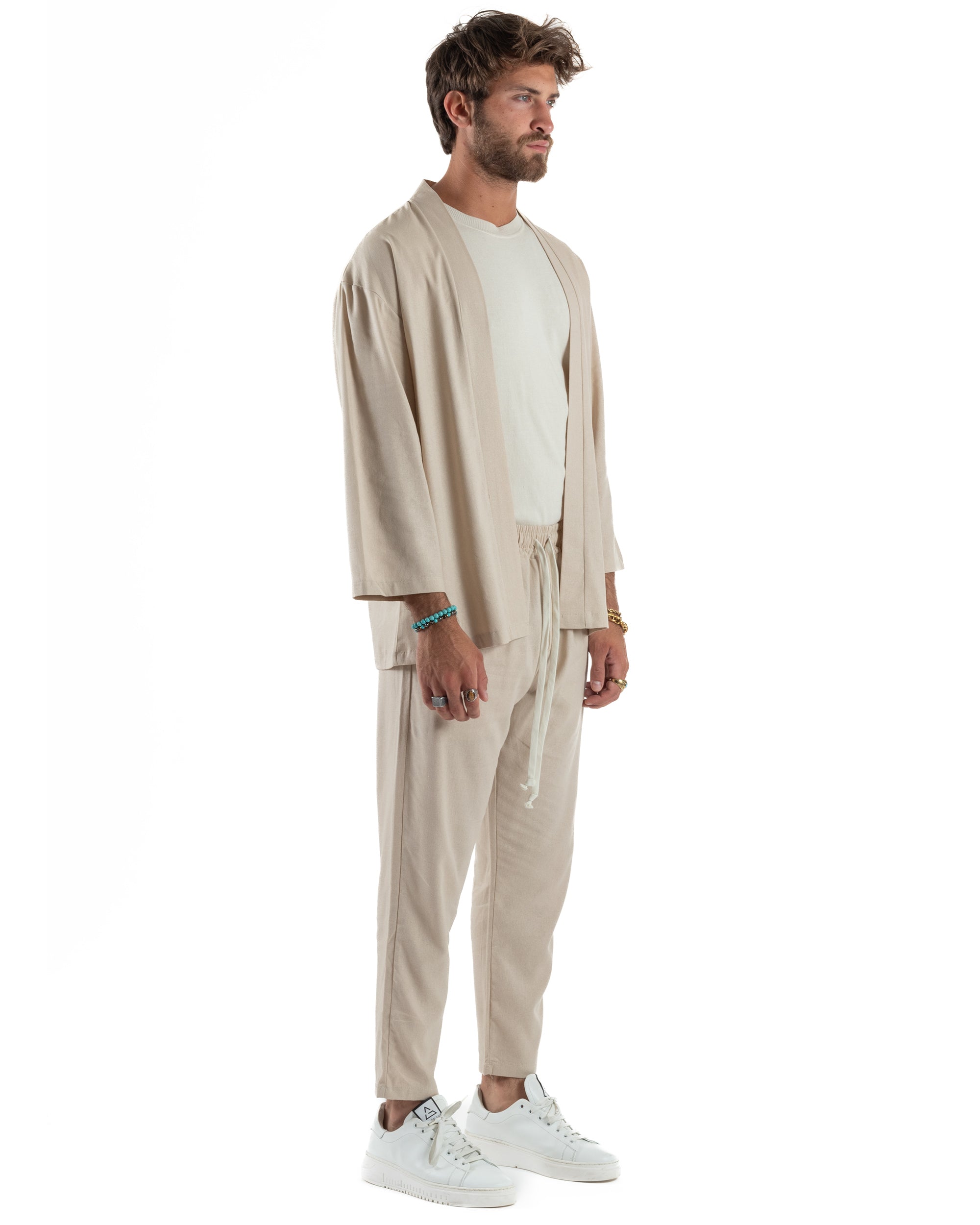 Coordinato Kimono Jogger Lino OU2508A